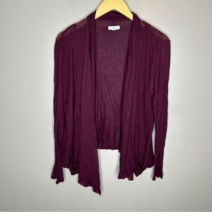 Active basic purple open cardigan